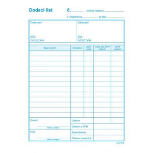Dodací list A5 s DPH samoprepis - Plastobal