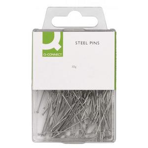 Dekoračné špendlíky Q-Connect strieborné 30mm - Plastobal