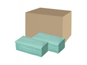 Papierové utierky skladané ZZ, 25 x 23 cm, zelené [5000 ks] - Plastobal