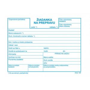 Žiadanka na prepravu A6 - Plastobal