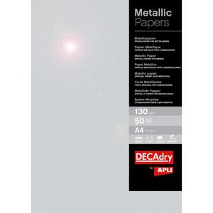 Metalický papier APLI A4 strieborná 130g 50 hárkov - Plastobal