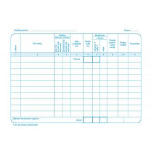 Záznam o prevádzke vozidla osobn. dopravy A5 blok - Plastobal