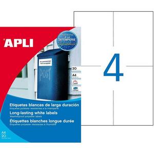 Etikety polyesterové 105x148mm APLI 20 hárkov - Plastobal