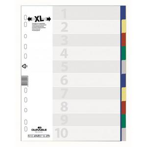 Plastový rozraďovač DURABLE 10-dielny maxi farebný - Plastobal