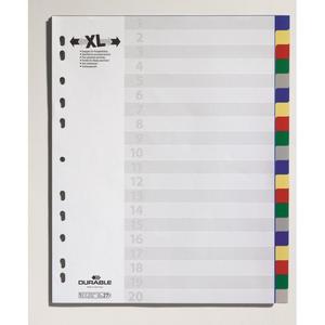Plastový rozraďovač DURABLE 20-dielny maxi farebný - Plastobal