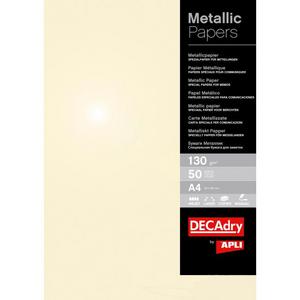 Metalický papier APLI A4 šampanské 130g 50 hárkov - Plastobal