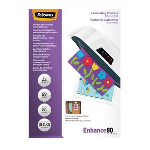 Laminovacie fólie Fellowes A4 80 mic. adhezívne - Plastobal