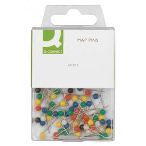 Napichovacie špendlíky guľaté Q-Connect 4mm mix farieb 60ks - Plastobal