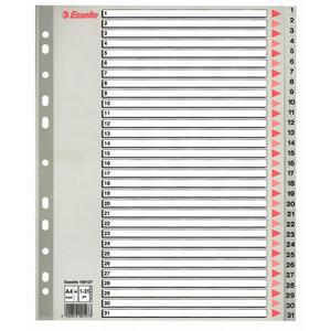 Plastový rozraďovač Esselte 1-31 maxi sivý - Plastobal