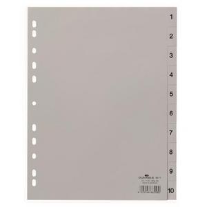 Plastový rozraďovač DURABLE 1-10 sivý - Plastobal