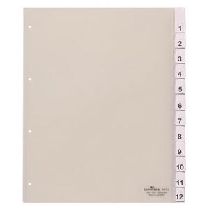 Plastový rozraďovač DURABLE s výmennými indexami 1-12 maxi - Plastobal