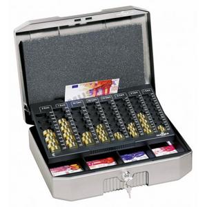 Euro-pokladnička DURABLE EUROBOXX 352x120x276mm strieborná - Plastobal