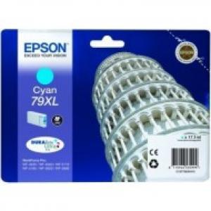 Atramentová náplň Epson C13T790240 cyan XL 79XL pre WF-5620/5690/5190/5000 (2.000 str.) - Plastobal