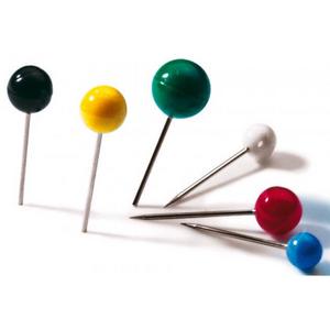 Napichovacie špendlíky guľaté DURABLE 6mm mix farieb 50ks - Plastobal