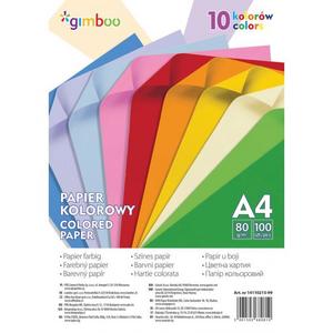 Farebný papier Gimboo A4 100 listov 80g 10 neónových farieb - Plastobal