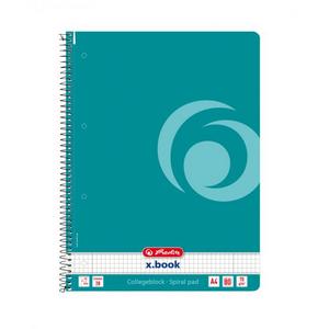 Poznámkový blok College Herlitz A4 80 listov Color Blocking štvorčekový baltický modrý - Plastobal