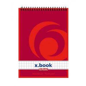 Blok poznámkový Herlitz s hornou špirálou A6 50 listov štvorčekový - Plastobal