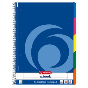 Blok poznámkový College Herlitz A4 linajkovy 100 listov + register - Plastobal