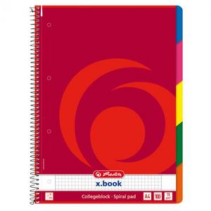 Blok poznámkový College Herlitz A4 štvorčekový 100 listov + register - Plastobal