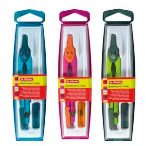 Kružidlo Herlitz + náhradné tuhy, mix farieb - Plastobal