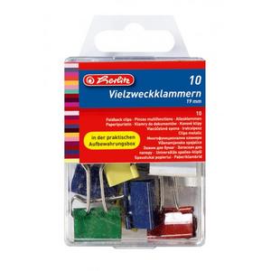 Klipy na dokumenty Herlitz 19mm farebné 10ks - Plastobal