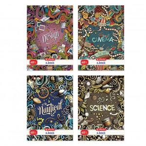 Zošit Herlitz A4 40 listov linajkový s parciálnym lakom Doodle - Plastobal