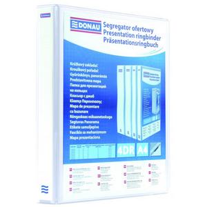 Zakladač prezentačný Donau 8cm 4D-krúžkový biely - Plastobal