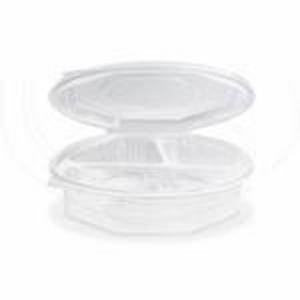 Menu misa (PP) s viečkom 2dielna osemhranná priehľadná [25 ks] - Plastobal