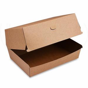 Box na burger Plus (PAP) nepremastiteľný kraft 19,5 x 13,5 x 10 cm [50 ks] - Plastobal