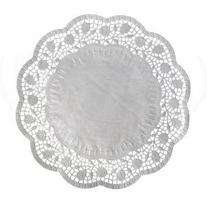 Dekoračná krajka (PAP) okrúhla biela O40cm [100 ks] - Plastobal