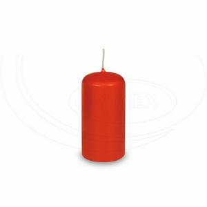 Sviečka valcová červená O40 x 80 mm [4 ks] - Plastobal