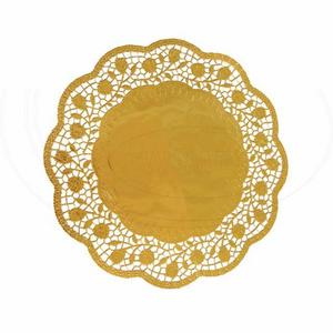 Dekoračná krajka (PAP/ALU) okrúhla zlatá O30cm [4 ks] - Plastobal