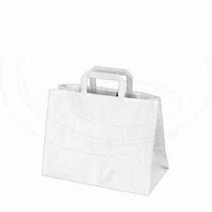 Papierová taška biela 32+16 x 27 cm [50 ks] - Plastobal