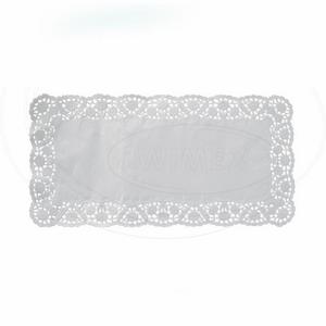 Dekoračná krajka (PAP) hranatá biela 38 x 25 cm [100 ks] - Plastobal