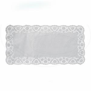 Dekoračná krajka (PAP) hranatá biela 40 x 30 cm [100 ks] - Plastobal