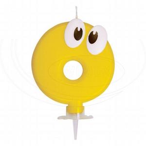 "Číslová sviečka so stojančekom ""0"" 80mm [1 ks]" - Plastobal