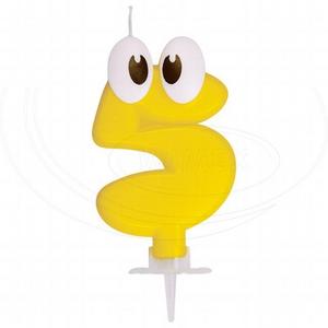 "Číslová sviečka so stojančekom ""5"" 80mm [1 ks]" - Plastobal