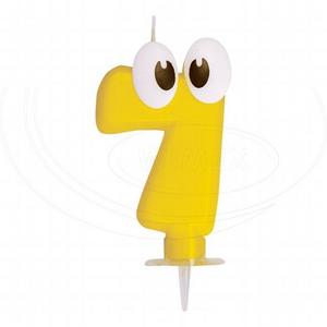"Číslová sviečka so stojančekom ""7"" 80mm [1 ks]" - Plastobal