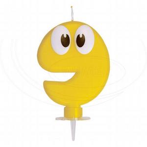 "Číslová sviečka so stojančekom ""9"" 80mm [1 ks]" - Plastobal