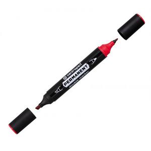 Permanentný popisovač Centropen 1666 double červený - Plastobal