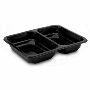 Menu misa (PP) 2dielna čierna 227 x 178 x 40 mm [50 ks] - Plastobal