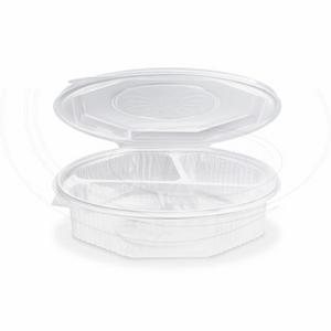 Menu misa (PP) s viečkom 3dielna osemhranná priehľadná [25 ks] - Plastobal