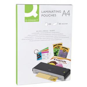 Laminovacie fólie Q-Connect 216x303 A4 80mic - Laminovacie fólie lesklé | ***