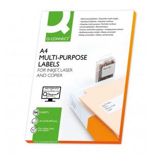 Etikety univerzálne 210x297mm Q-CONNECT A4 100 hárkov - Plastobal
