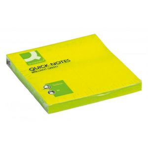 Bloček Q-CONNECT neónové 76x76mm zelené - Plastobal