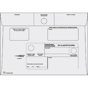 Poštové obálky C5 doručenka do VR bez OD,1000 ks - Plastobal