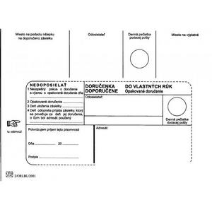 Poštové obálky B6 doručenka do VR OD, Nedoposielať, 1000 ks - Plastobal