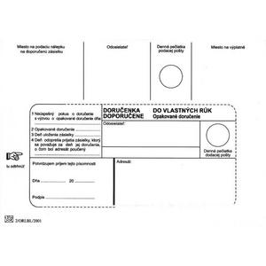 Poštové obálky B6 doručenka do VR OD, Doposielať, 1000 ks - Plastobal