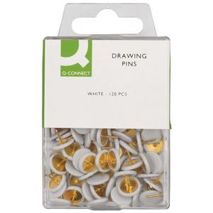 Pripináčiky Q-Connect 9mm biele 120ks - Plastobal