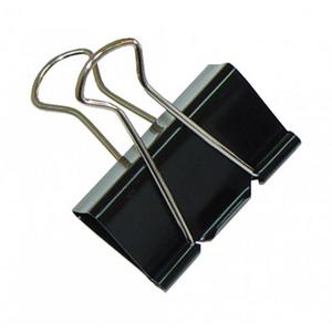 Klipy na dokumenty Q-Connect 42mm čierne 10ks - Plastobal